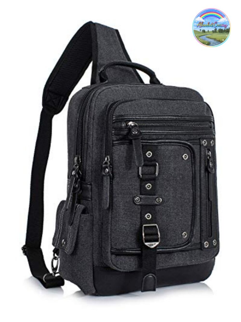 Men's Large Canvas Sling Backpack Messenger Bag Fits 15.6 Inch Laptop Work